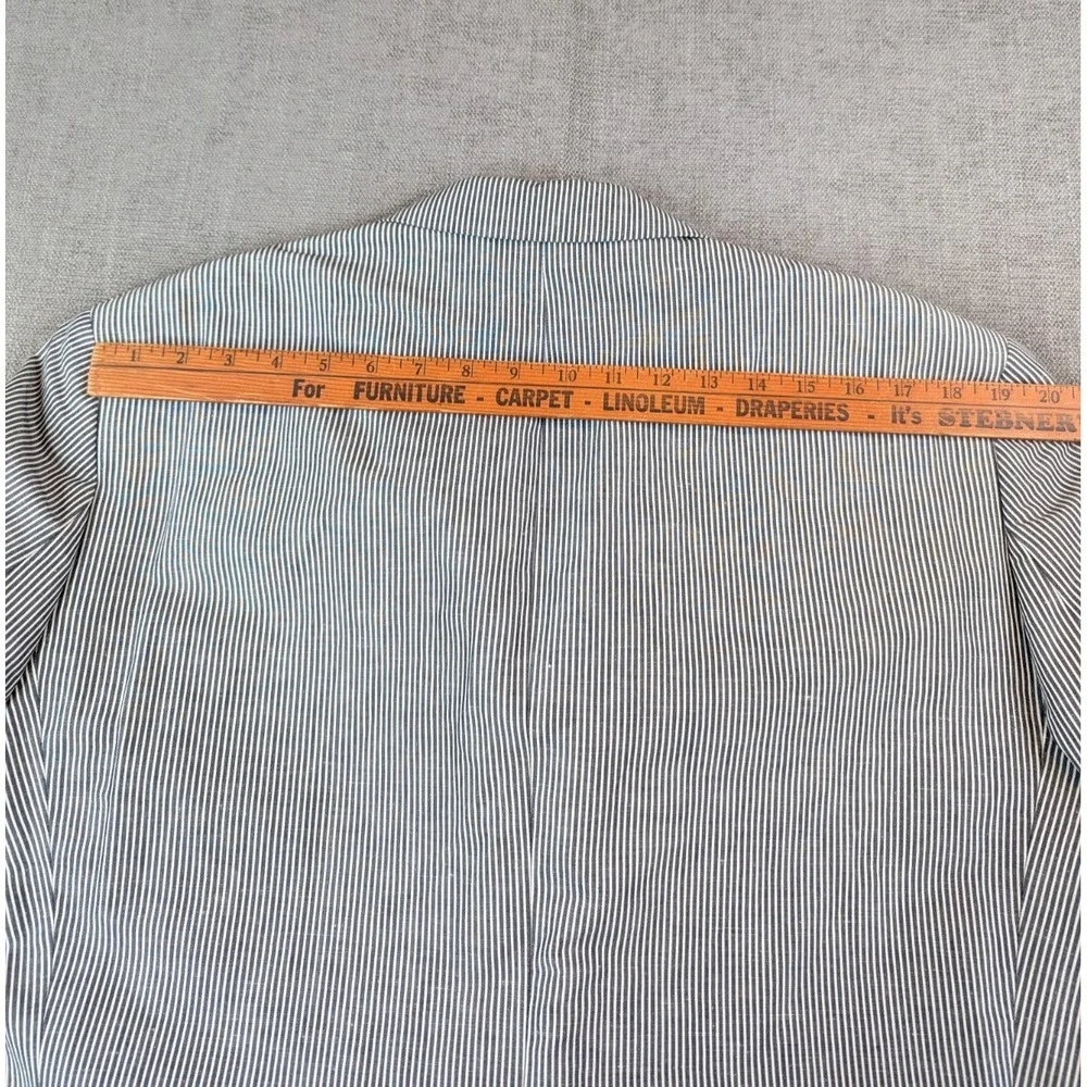 Banana Republic Blazer Mens 46 Long Striped Cotton Linen Blend Sportscoat Jacket